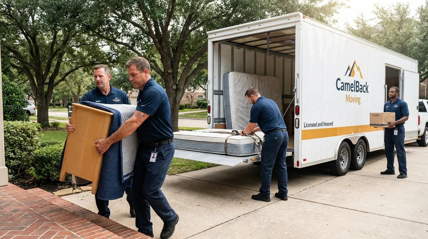 Crew loading residential truck for cross-state move from Sewaren, NJ